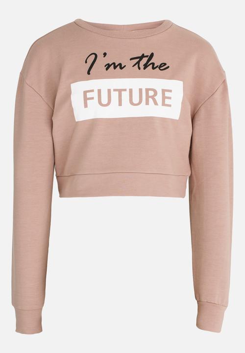 Rebel Republic - Printed Sweat Top Pale Pink
