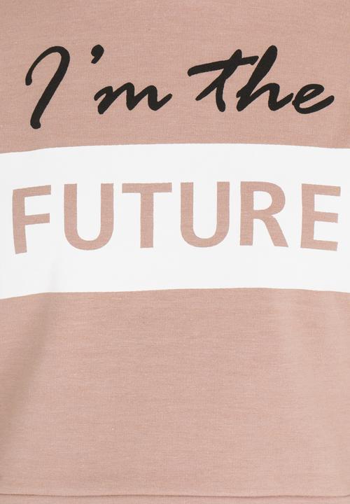 Rebel Republic - Printed Sweat Top Pale Pink
