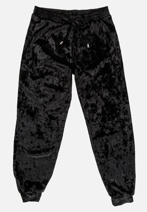 Rebel Republic - Velour Sweat Pants Black