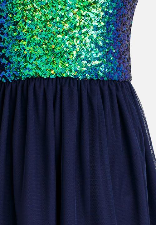 Rebel Republic - Sequin Combo Dress Navy
