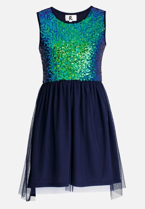Rebel Republic - Sequin Combo Dress Navy