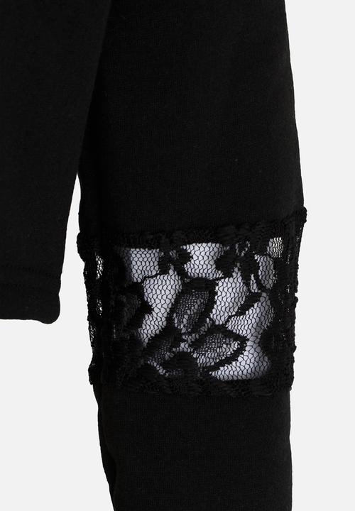 Rebel Republic - Sweater with Lace Insert Black