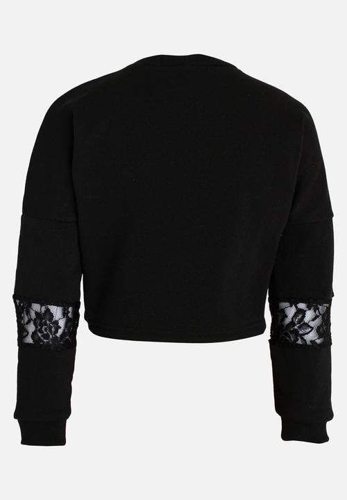 Rebel Republic - Sweater with Lace Insert Black