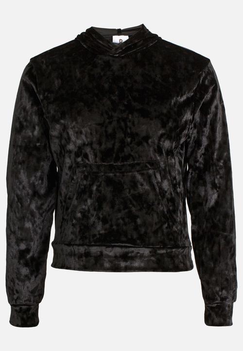Rebel Republic - Velour Hoodie Black