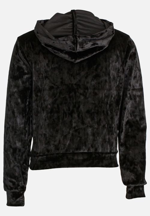 Rebel Republic - Velour Hoodie Black