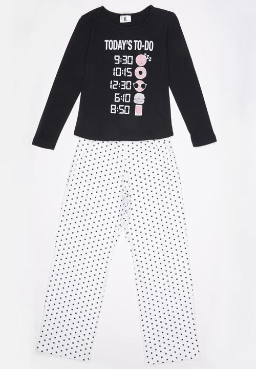 Rebel Republic - Things to do Pyjama Set Black