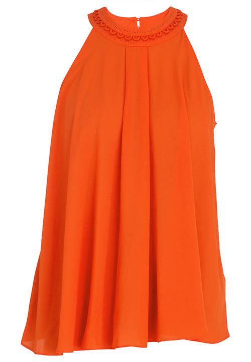 edit - Halter Neck Top with Trim Orange