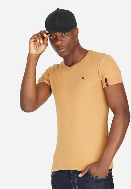 SOVIET - Plain V Neck Tee Rust