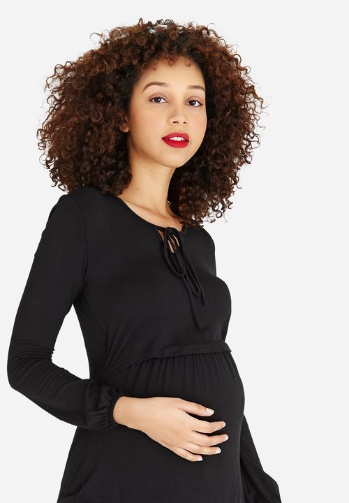 edit Maternity - Feeding Friendly Top Black