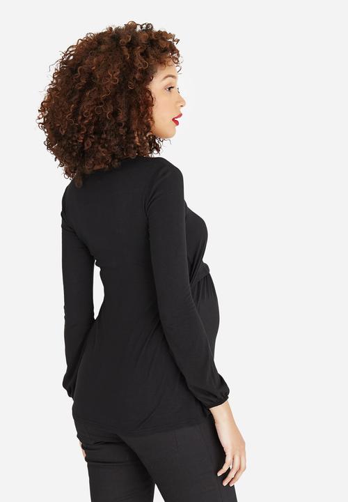 edit Maternity - Feeding Friendly Top Black