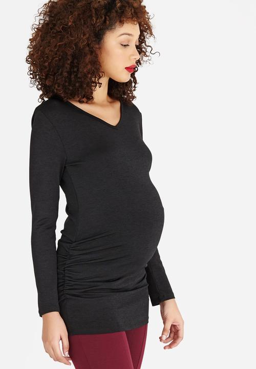 Cherry Melon - V Neck Top Black