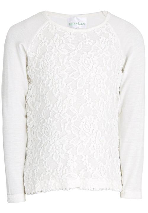 See-Saw - Lace Front Raglan Tee Milk