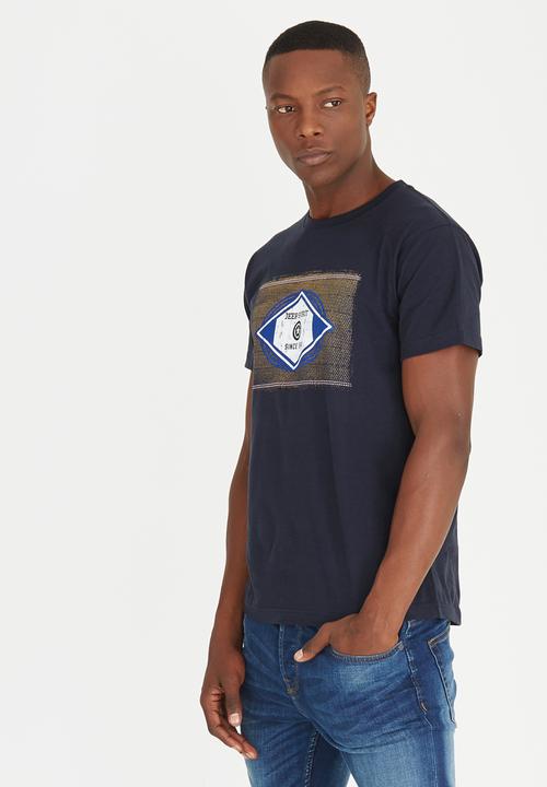 JEEP SPIRIT - Short Sleeve Printed T Shirt Navy