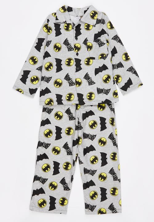 Twin Clothing - Boys Batman Flannel Set Grey