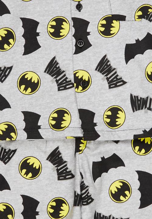 Twin Clothing - Boys Batman Flannel Set Grey