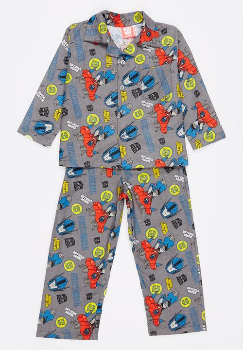 Twin Clothing - Boys Transformer Flannel Set Multi-colour