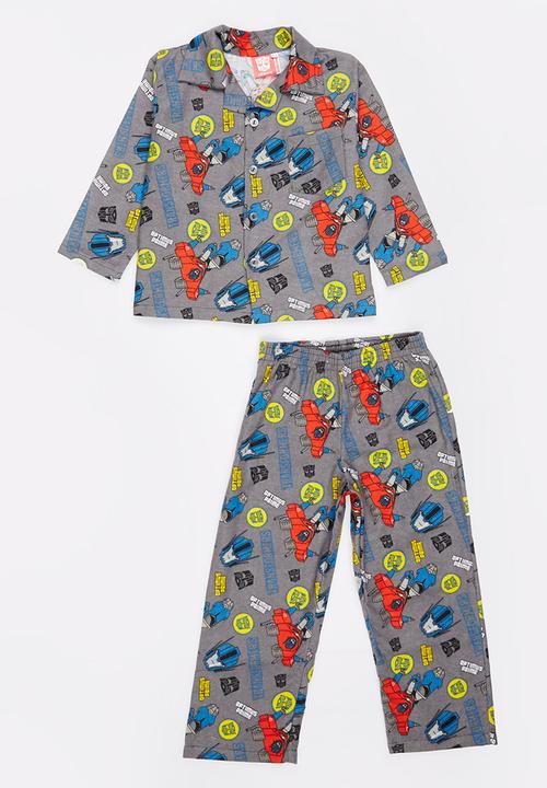 Twin Clothing - Boys Transformer Flannel Set Multi-colour