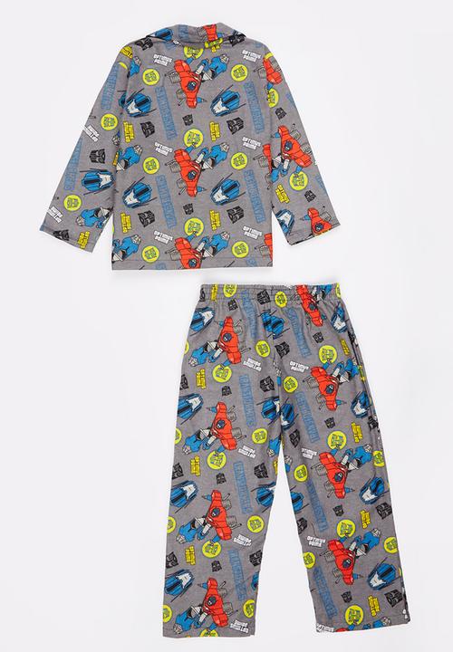 Twin Clothing - Boys Transformer Flannel Set Multi-colour