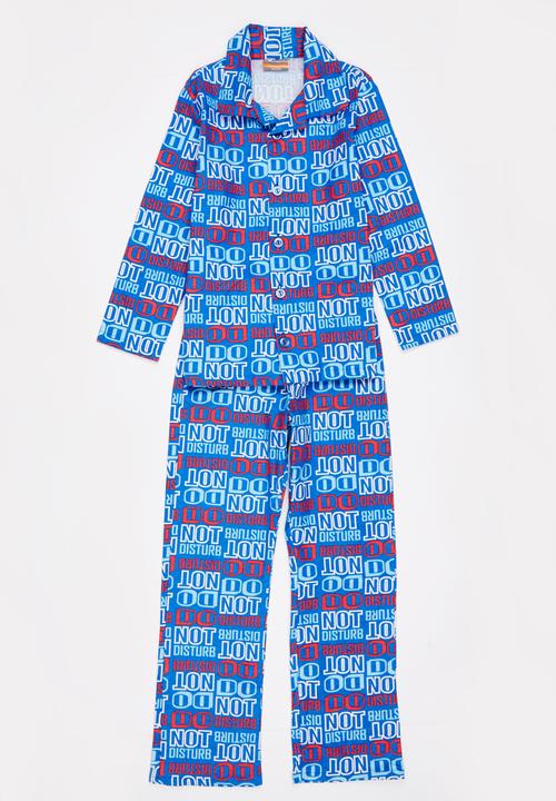 Twin Clothing - Do Not Disturb PJ Set Blue