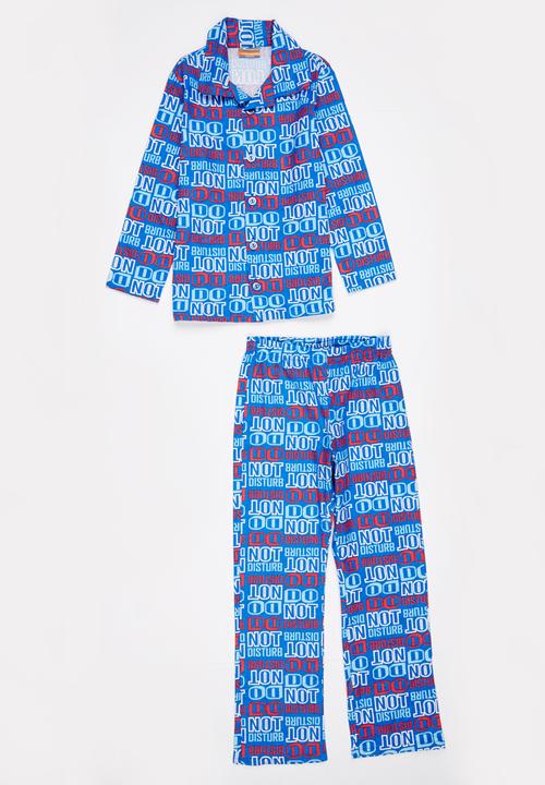 Twin Clothing - Do Not Disturb PJ Set Blue