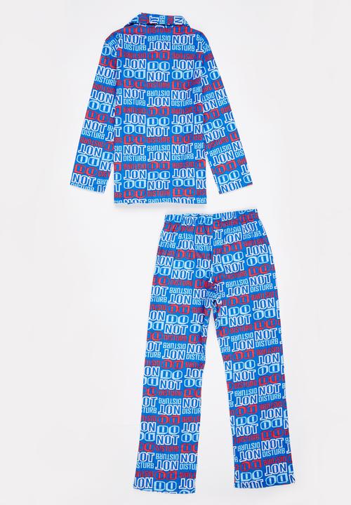 Twin Clothing - Do Not Disturb PJ Set Blue