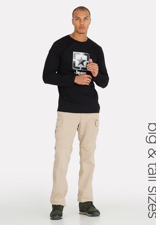 JEEP - Long Sleeve Print T Shirt Black