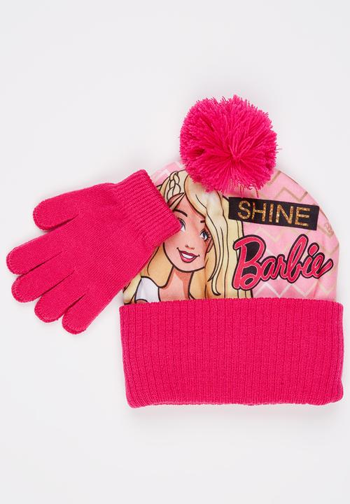 Character Fashion - Barbie Beanie and Glove Set Mid Pink