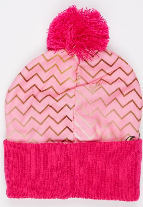 Character Fashion - Barbie Beanie and Glove Set Mid Pink