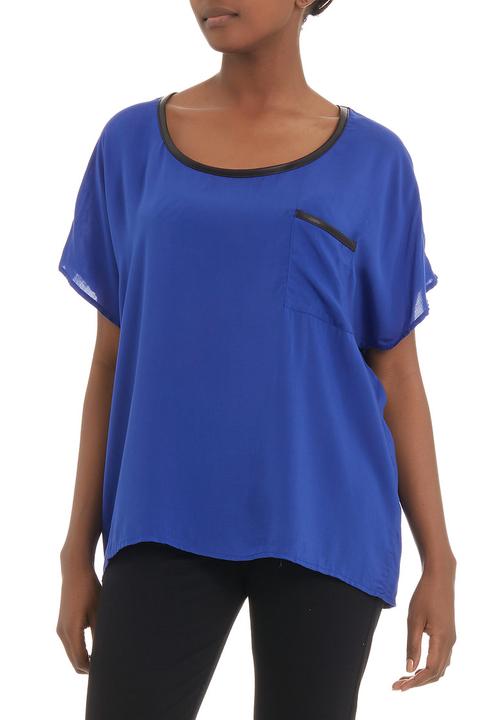 Tashkaya - T-shirt with pleather trim