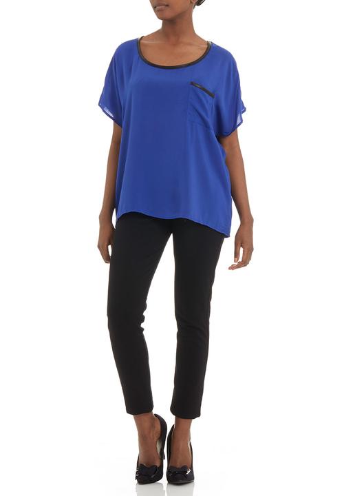 Tashkaya - T-shirt with pleather trim