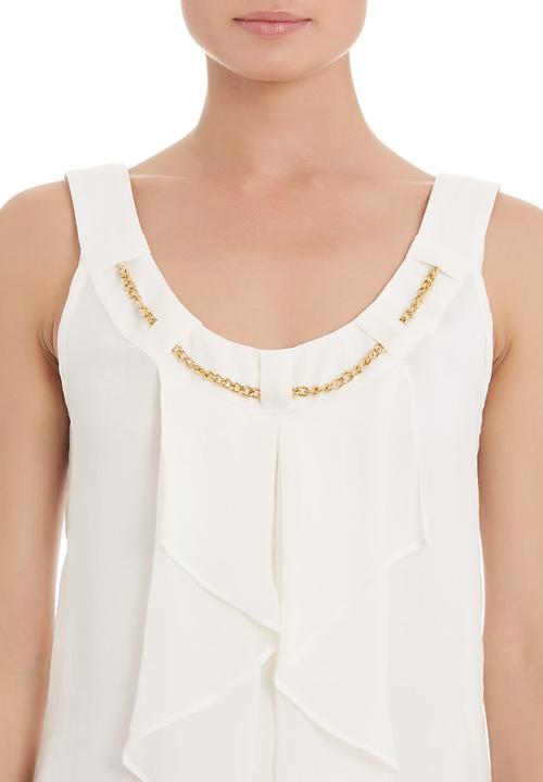 edit - Frilled cami in white