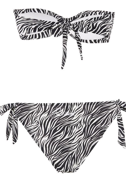 black and white animal print bikini