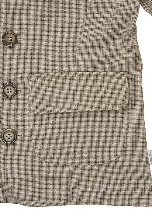 Sticky Fudge - Checked grandpa jacket Stone/Beige