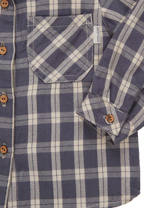 Sticky Fudge - Checked shirt with two front pockets Blue/White