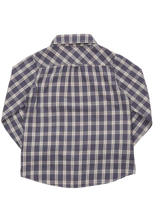 Sticky Fudge - Checked shirt with two front pockets Blue/White