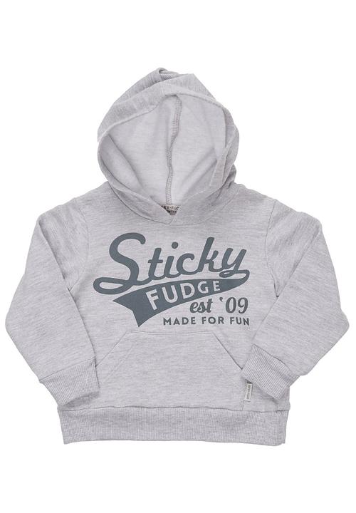 Sticky Fudge - Branded hoodie with front pocket Grey