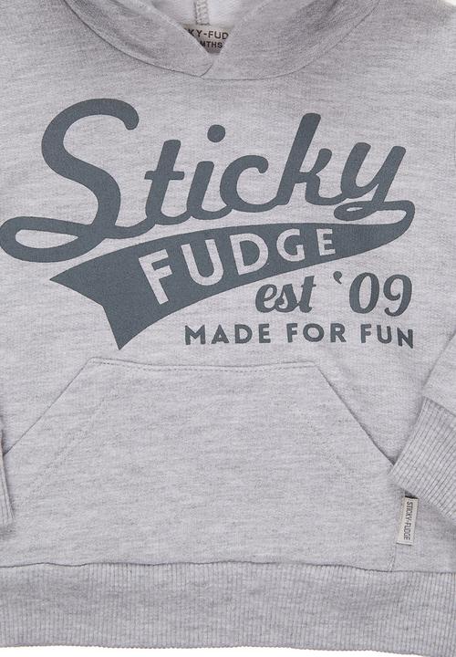 Sticky Fudge - Branded hoodie with front pocket Grey