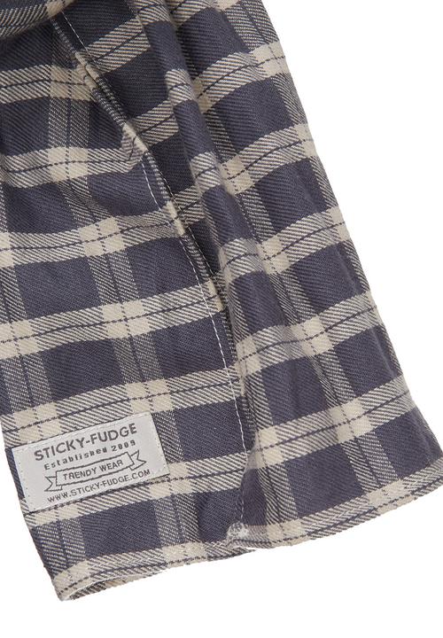 Sticky Fudge - Checked scarf Mid Blue