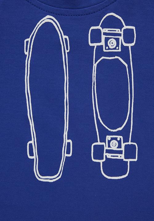 Adeva - Skateboard-printed T-shirt Cobalt
