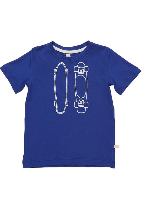 Adeva - Skateboard-printed T-shirt Cobalt