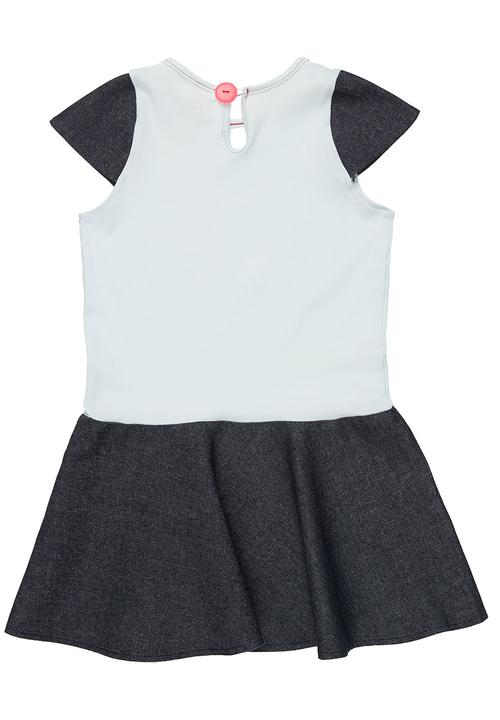 Adeva - Fabric combo dress Blue black denim