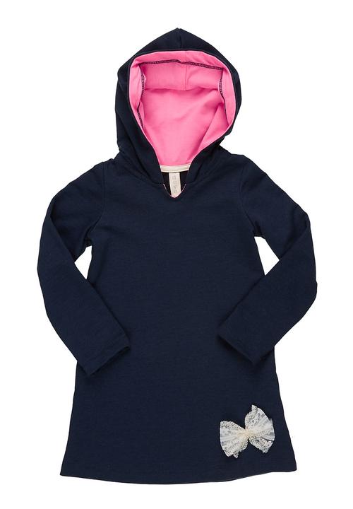 Adeva - Hooded fleece dress Navy