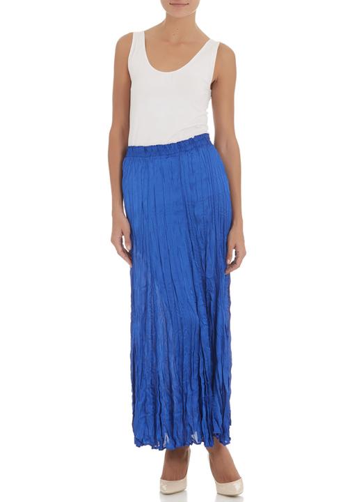 AMANDA LAIRD CHERRY - Hammered satin maxi skirt Blue (mid blue)