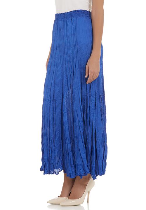 AMANDA LAIRD CHERRY - Hammered satin maxi skirt Blue (mid blue)