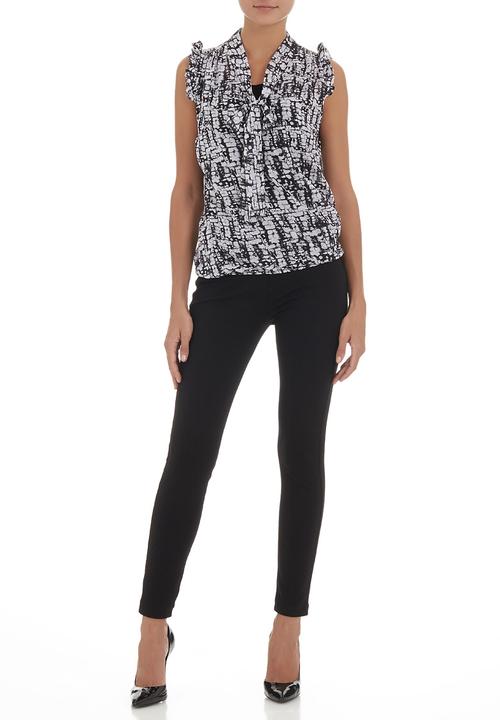 edit - Pussy-bow blouse Black/White