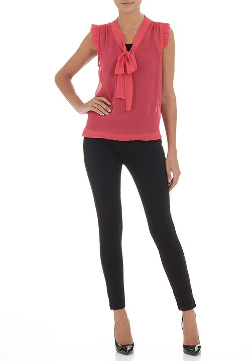edit - Pussy-bow blouse Mid Pink