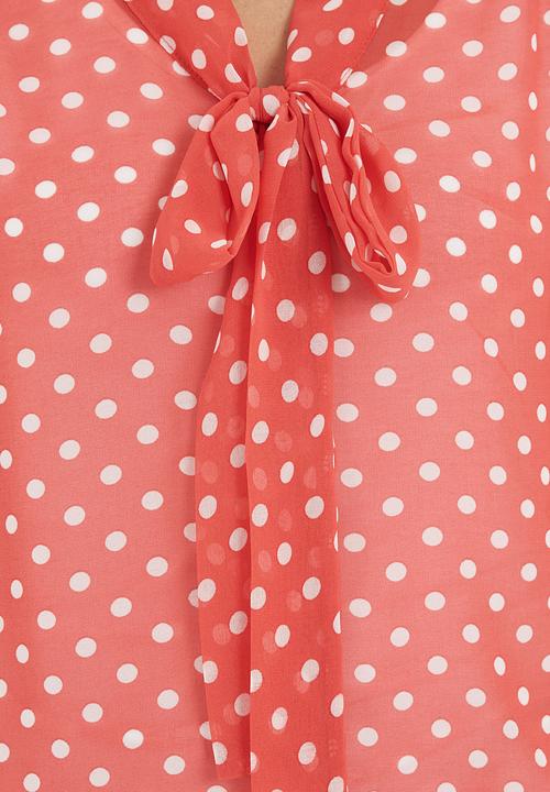 edit - Pussy-bow blouse Red