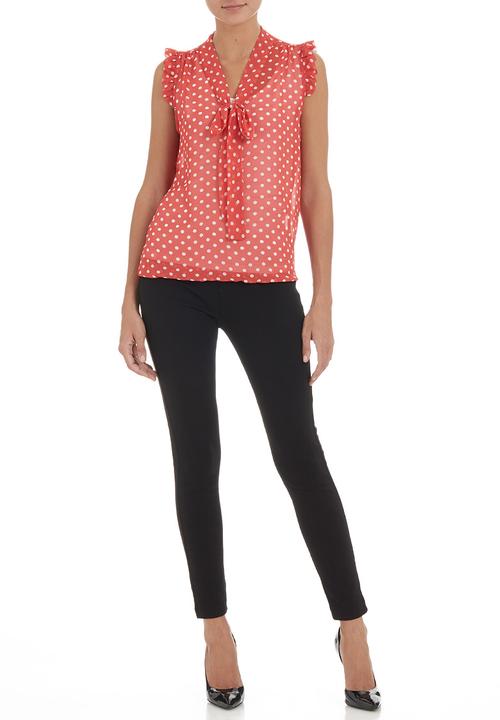 edit - Pussy-bow blouse Red