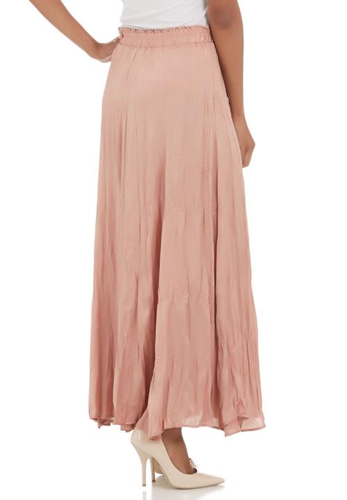 AMANDA LAIRD CHERRY - Hammered satin maxi skirt Pink(pale pink)