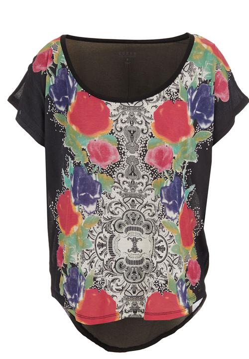 GUESS - Garden riot T-shirt Black